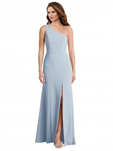 Purchase Bold One Shoulder Trumpet Maxi Formal Crepe Bridesmaid Dress / Prom Dress