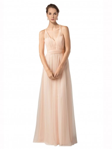 Purchase Sweetheart A-Line Tulle Bridesmaid Dress with Shirred Bodice