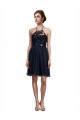 High Neck Illusion Bodice Bridesmaids Dress