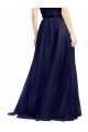 Long A-Line High Neck Halter Tulle Bridesmaid Dress