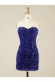 Short Sweetheart Velvet Sequin Prom Dress