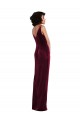Draped Skirt Faux Wrap Velvet Maxi Bridesmaid Dress / Prom Dress